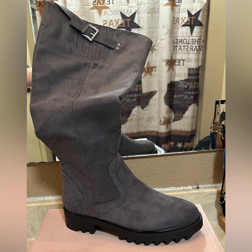 JustFab Gray Knee-High Boots